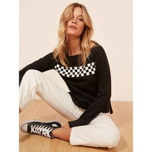 Reformation checkered farina sailor tee t shirt